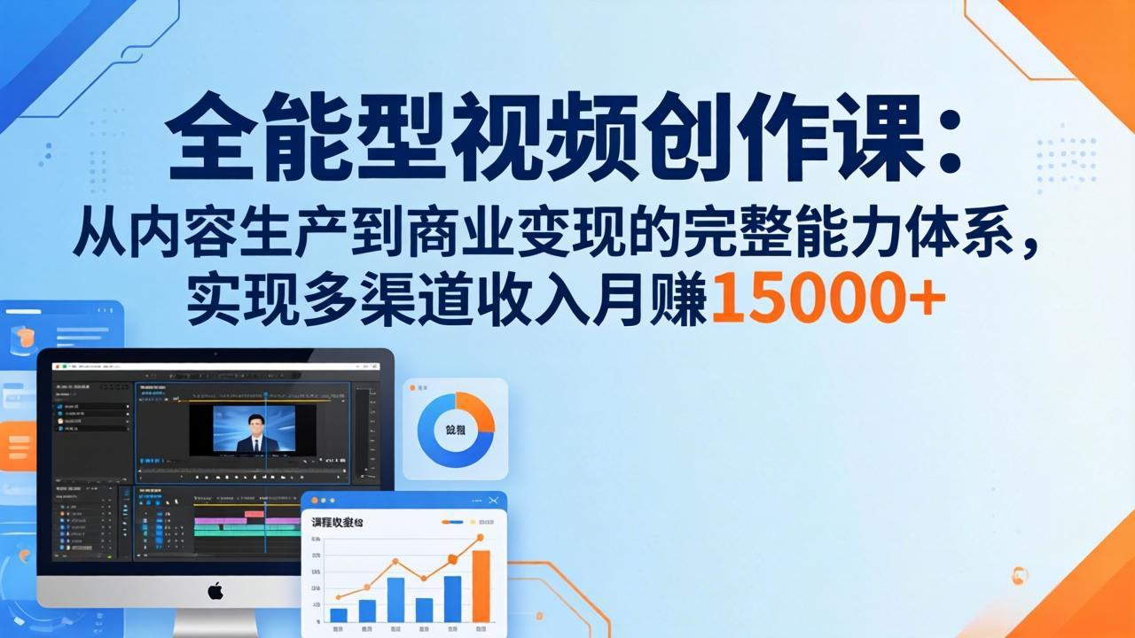 全能型视频创作课-26年3月更新：从内容生产到商业变现的完整能力体系，多渠道收入月赚15000+-乐码云集