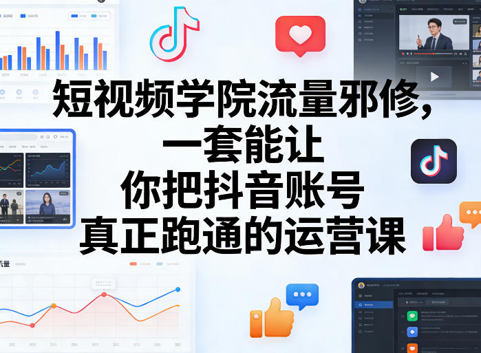 短视频学院流量邪修，一套能让你把抖音账号真正跑通的运营课-乐码云集
