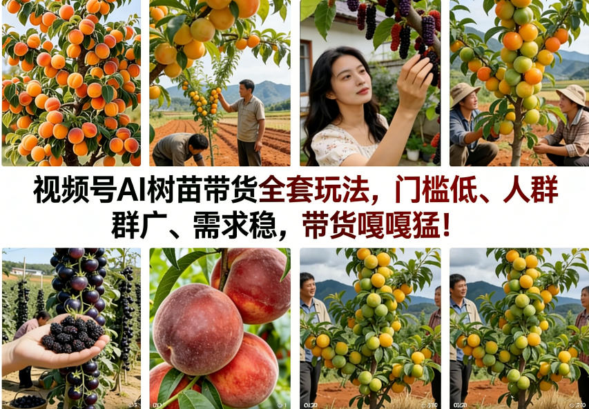 视频号AI树苗带货全套玩法，门槛低、人群广、需求稳，带货嘎嘎猛！(更新0322)-乐码云集