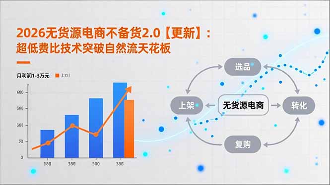 2026无货源电商不备货2.0【更新-3月】：超低费比技术突破自然流天花板，单店月利润1-3万元-乐码云集