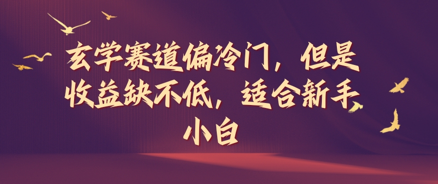 玄学赛道偏冷门，但是收益缺不低，适合新手小白【揭秘】-乐码云集