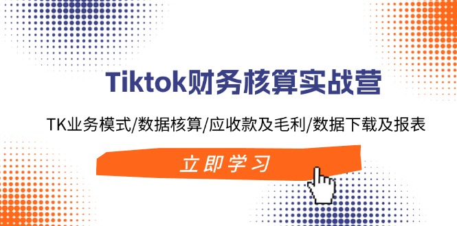 Tiktok财务核算实战营：TK业务模式/数据核算/应收款及毛利/数据下载及报表-乐码云集