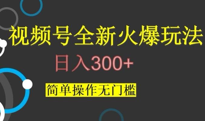 视频号最新爆火玩法，日入300+，简单操作无门槛【揭秘】-乐码云集