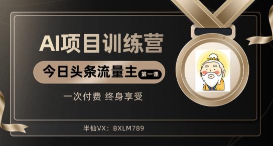 AI项目系列训练营（公众号流量主与今日头条篇）【揭秘】-乐码云集