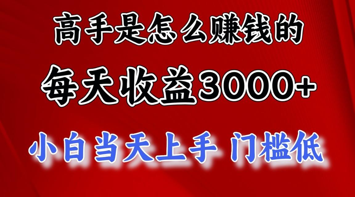高手是怎么赚钱的,一天收益3000+,闷声发财项目,不是一般人能看懂的-乐码云集