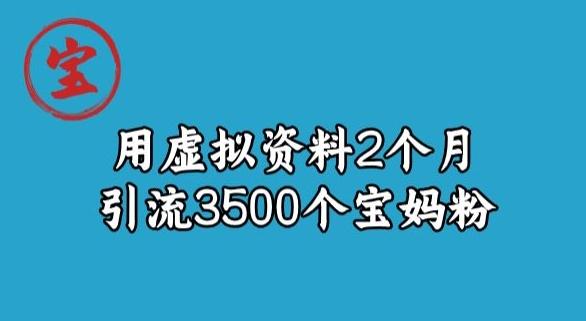 宝哥虚拟资料项目，2个月引流3500个宝妈粉-乐码云集