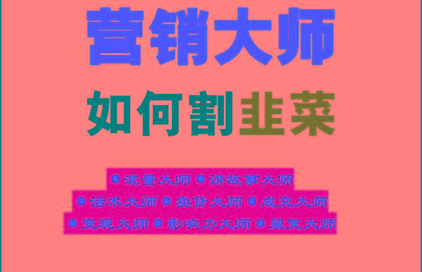 《营销大师如何割韭菜》禁止外传的大师绝学电子书-乐码云集