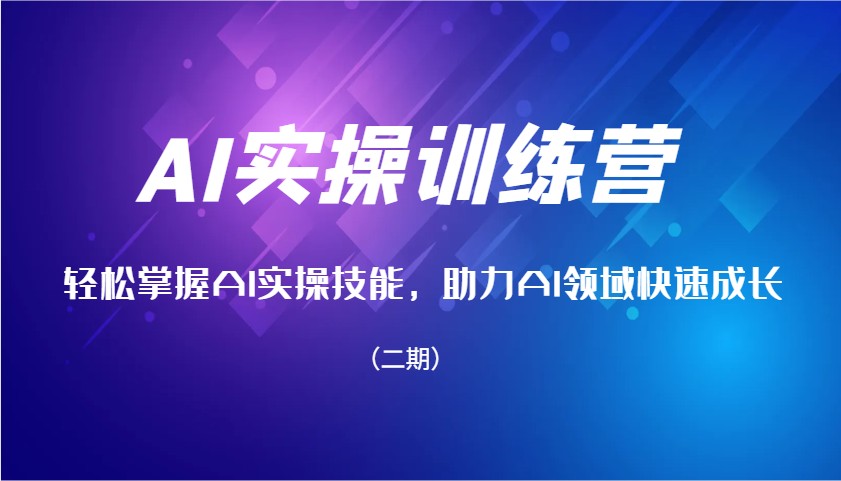 AI实操训练营，轻松掌握AI实操技能，助力AI领域快速成长(二期)-乐码云集