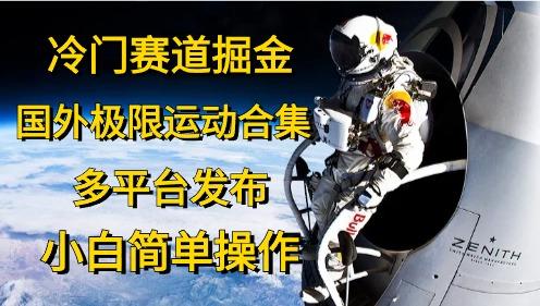 冷门赛道掘金，国外极限运动视频合集，多平台发布，小白简单操作-乐码云集