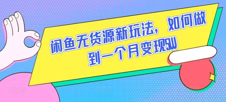 闲鱼无货源新玩法，如何做到一个月变现5W【揭秘】-乐码云集