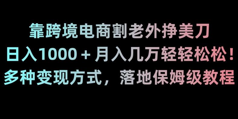 靠跨境电商割老外挣美刀，日入1000＋月入几万轻轻松松！多种变现方式，落地保姆级教程【揭秘】-乐码云集
