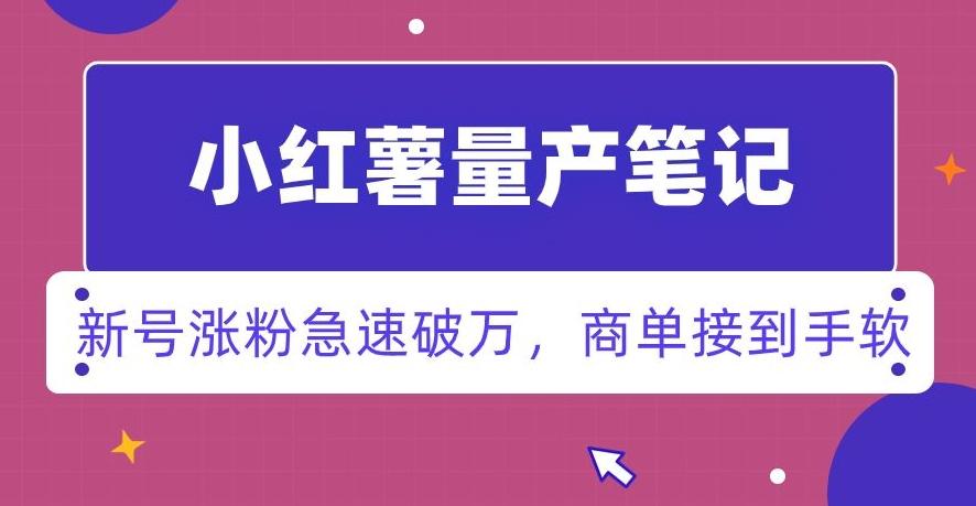 小红书量产笔记，一分种一条笔记，新号涨粉急速破万，新黑马赛道，商单接到手软【揭秘】-乐码云集