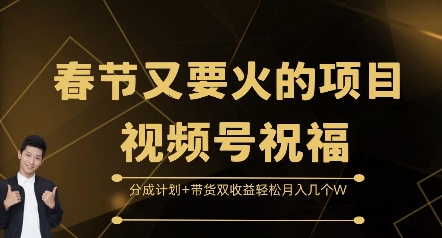 春节又要火的项目视频号祝福，分成计划+带货双收益，轻松月入几个W【揭秘】-乐码云集