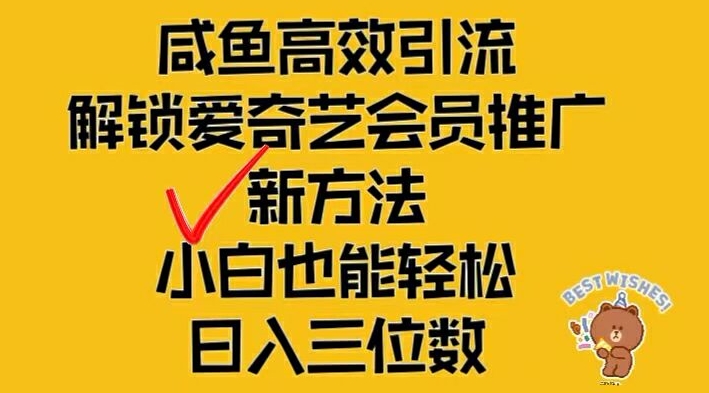 闲鱼高效引流，解锁爱奇艺会员推广新玩法，小白也能轻松日入三位数【揭秘】-乐码云集