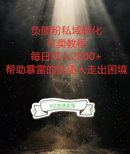 负债粉掘金计划，帮助负债者解决问题，债务规划，债务重组，最好的变现方式【揭秘】-乐码云集