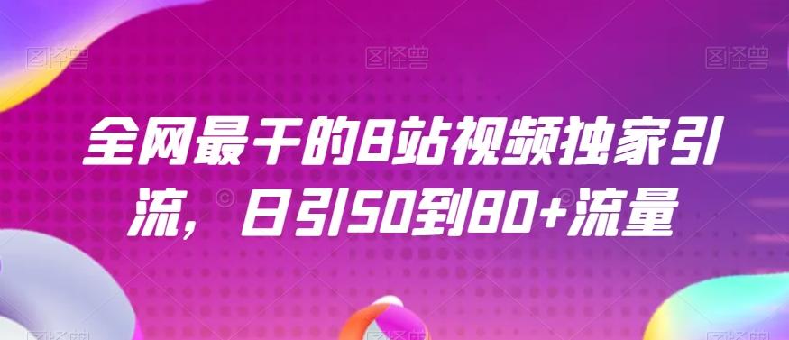 全网最干的B站视频独家引流，日引50到80+流量【揭秘】-乐码云集