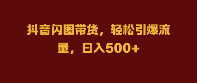 抖音闪图带货，轻松引爆流量，日入几张【揭秘】-乐码云集