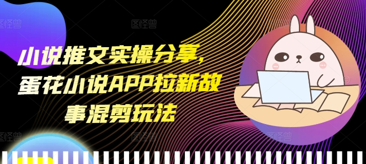 小说推文实操分享，蛋花小说APP拉新故事混剪玩法-乐码云集