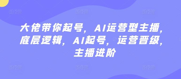 大佬带你起号，AI运营型主播，底层逻辑，AI起号，运营晋级，主播进阶-乐码云集