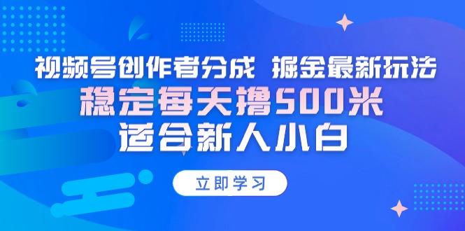 【蓝海项目】视频号创作者分成 掘金最新玩法 稳定每天撸500米 适合新人小白-乐码云集