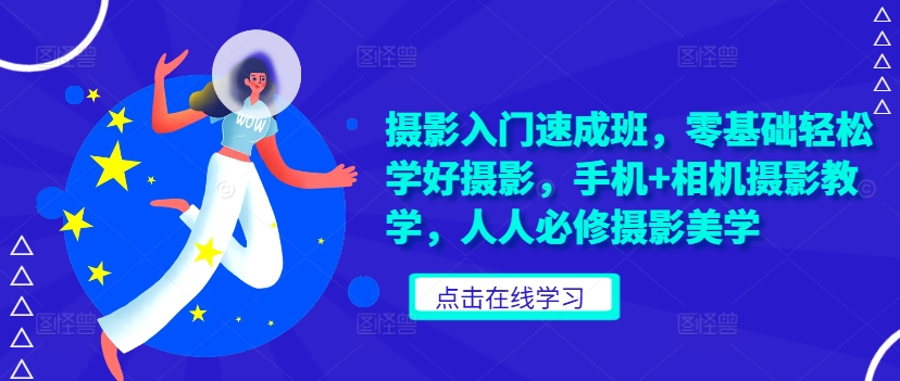 摄影入门速成班，零基础轻松学好摄影，手机+相机摄影教学，人人必修摄影美学-乐码云集