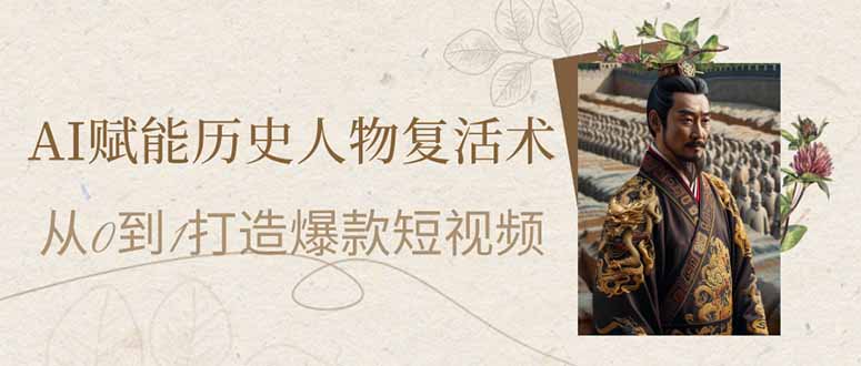 AI赋能历史人物复活术：从0到1打造爆款短视频-乐码云集