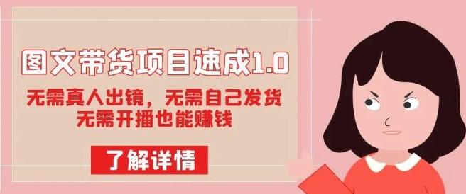 图文带货项目速成1.0：无需真人出镜，无需自己发货，无需开播也能赚钱！-乐码云集