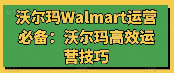 沃尔玛Walmart运营必备：沃尔玛高效运营技巧-乐码云集