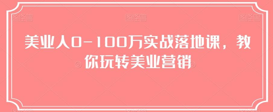 美业人0-100万实战落地课，教你玩转美业营销-乐码云集