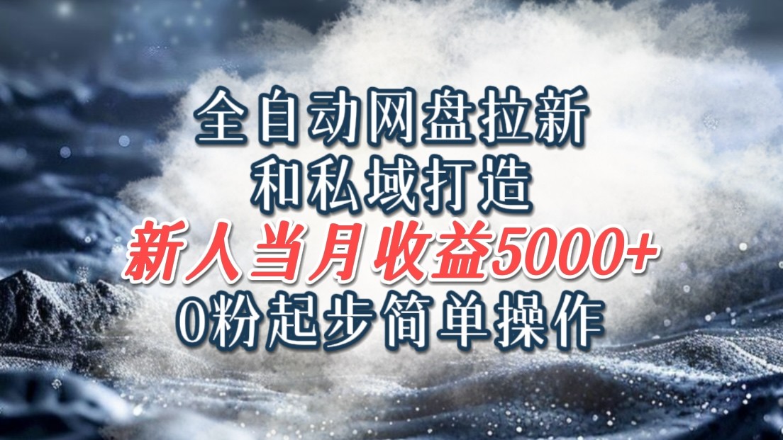 全自动网盘拉新和私域打造,0粉起步简单操作,新人入门当月收益5000以上-乐码云集