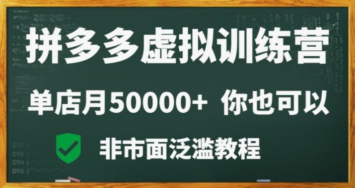 拼多多虚拟电商训练营月入30000+你也行，暴利稳定长久，副业首选-乐码云集