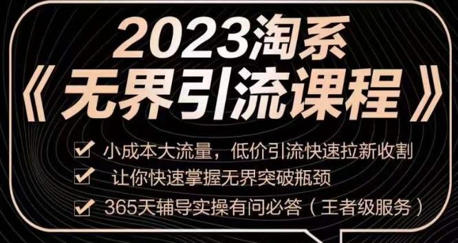 2023淘系无界引流实操课程，​小成本大流量，低价引流快速拉新收割，让你快速掌握无界突破瓶颈-乐码云集