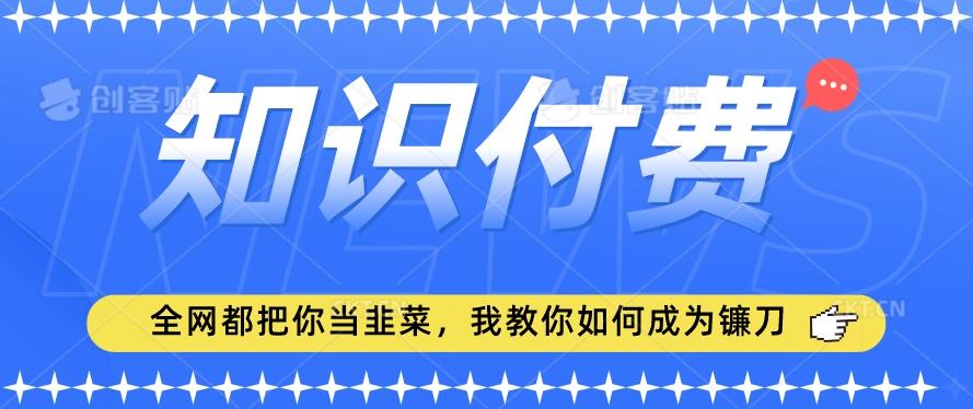 2024最新知识付费项目，小白也能轻松入局，全网都在教你做项目，我教你做镰刀【揭秘】-乐码云集