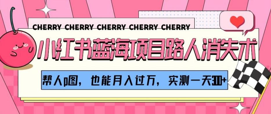 小红书蓝海项目路人消失术，帮人p图，也能月入过万，实测一天300+【揭秘】-乐码云集