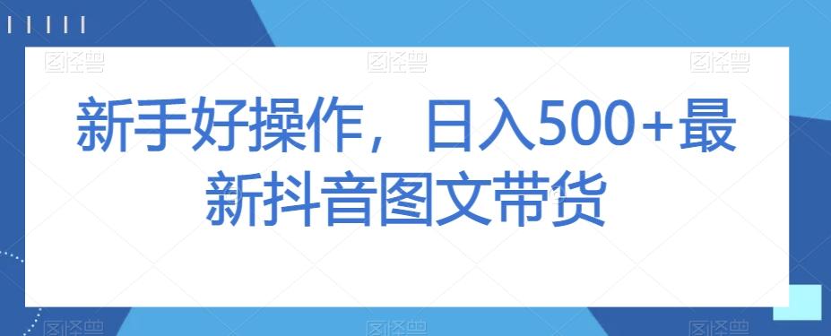 新手好操作，日入500+最新抖音图文带货【揭秘】-乐码云集