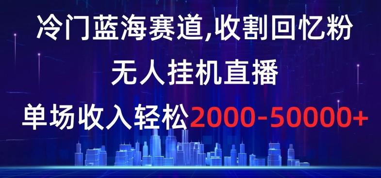 冷门蓝海赛道，收割回忆粉，无人挂机直播，单场收入轻松2000-5w+【揭秘】-乐码云集