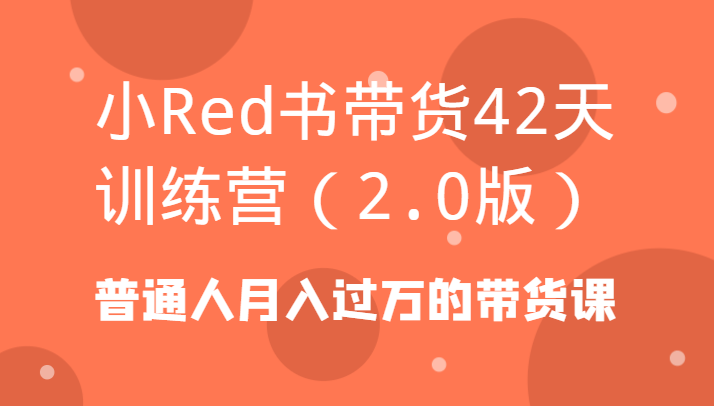 小Red书带货42天训练营(2.0版)普通人月入过万的带货课-乐码云集