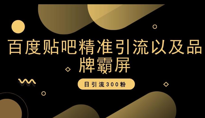百度贴吧精准引流以及品牌霸屏，日引流300粉【揭秘】-乐码云集