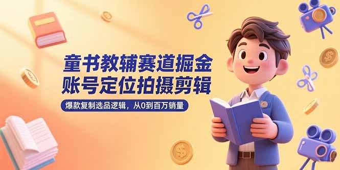 童书教辅赛道掘金，账号定位拍摄剪辑，爆款复制选品逻辑，从0到百万销量-乐码云集