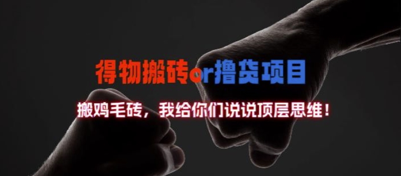 得物搬砖撸货项目?掰下数据，我给你们说说顶层思维【揭秘】-乐码云集