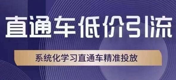 直通车低价引流课，系统化学习直通车精准投放-乐码云集