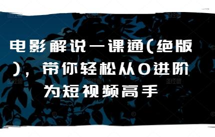 电影解说一课通(绝版)，带你轻松从0进阶为短视频高手-乐码云集