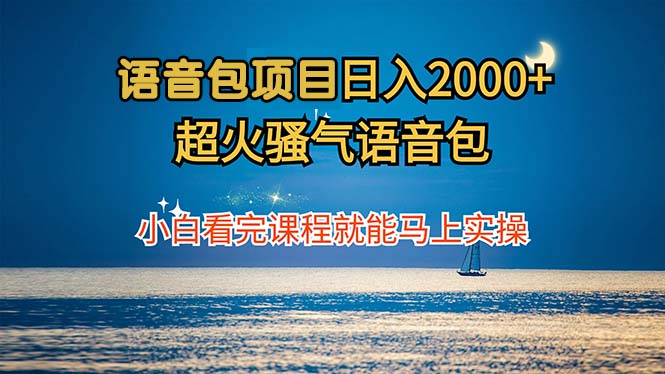 语音包项目 日入2000+ 超火骚气语音包小白看完课程就能马上实操-乐码云集