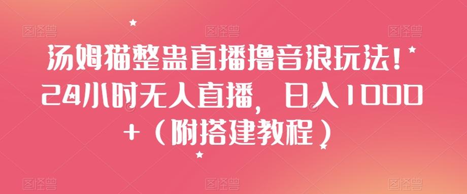 汤姆猫整蛊直播撸音浪玩法！24小时无人直播，日入1000+（附搭建教程）【揭秘】-乐码云集