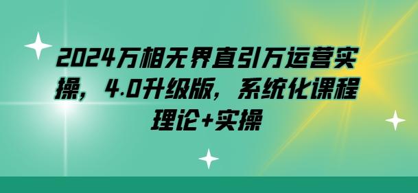 2024万相无界直引万运营实操，4.0升级版，系统化课程 理论+实操-乐码云集