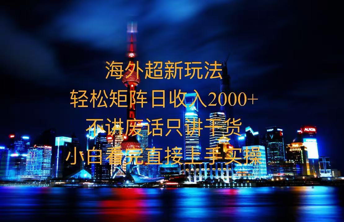 2025全新海外暴力玩法，操作简单，小白轻松上手-乐码云集