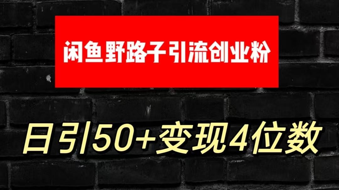 大眼闲鱼野路子引流创业粉，日引50+单日变现四位数-乐码云集