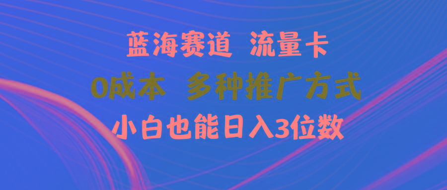 蓝海赛道 流量卡 0成本 小白也能日入三位数-乐码云集