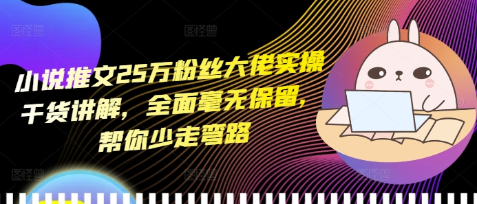 小说推文25万粉丝大佬实操干货讲解，全面毫无保留，帮你少走弯路-乐码云集