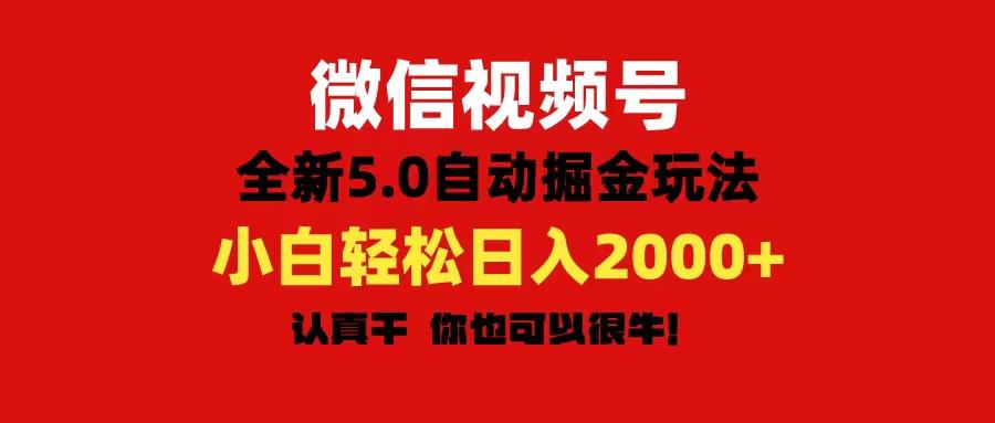 微信视频号变现，5.0全新自动掘金玩法，日入利润2000+有手就行-乐码云集